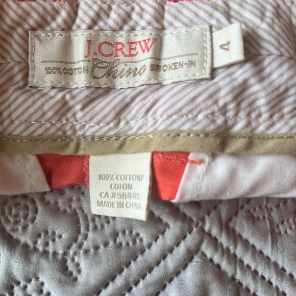 J.Crew Women's Chino Broken In Shorts Peach‎ Color With Pockets Size 4 - Picture 3 of 5
